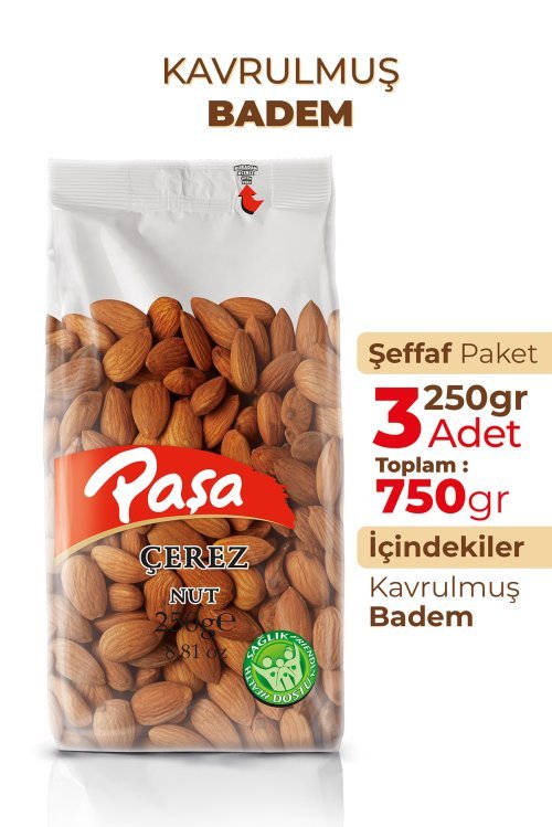 Kavrulmuş Badem 250 gr X 3 Adet (750 gr)